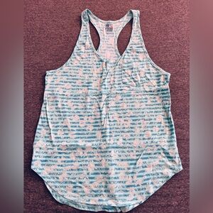 Nollie Light Blue and White Striped Racerback Tank